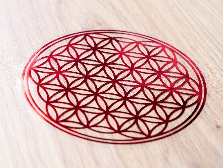 Red Flower of Life Sticker -  8,5cm