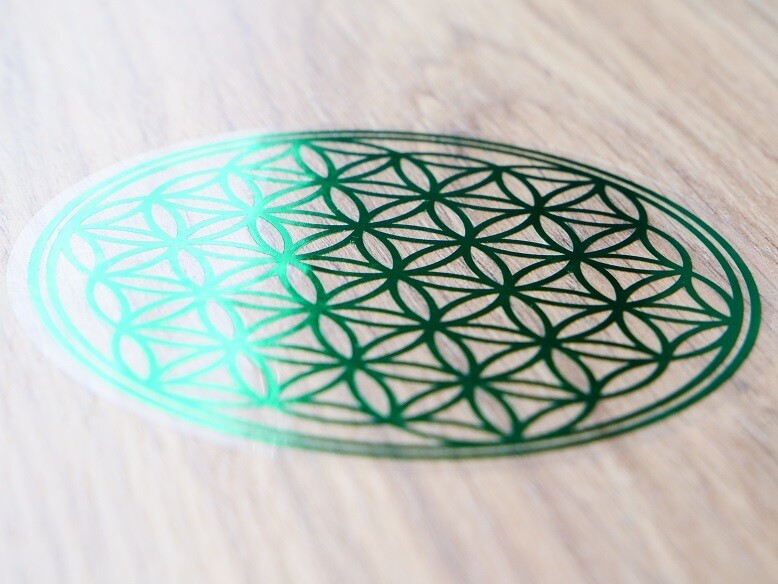 Green Flower of Life Sticker -  8,5cm