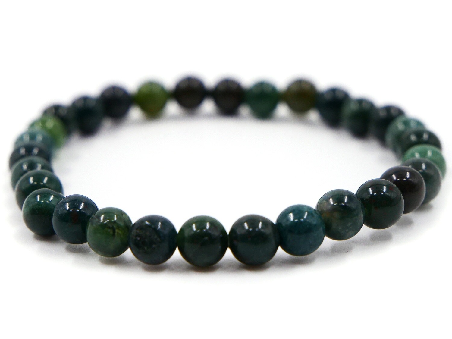 Moss Agate Bracelet - 6mm