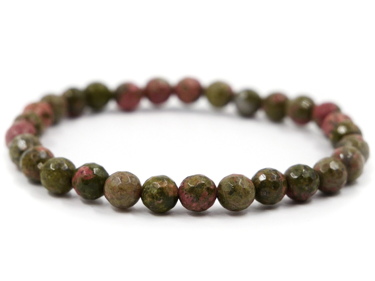 Unakite Epidote Bracelet - 6mm faceted