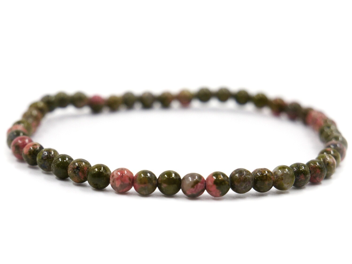 Unakite Epidote Bracelet - 4mm