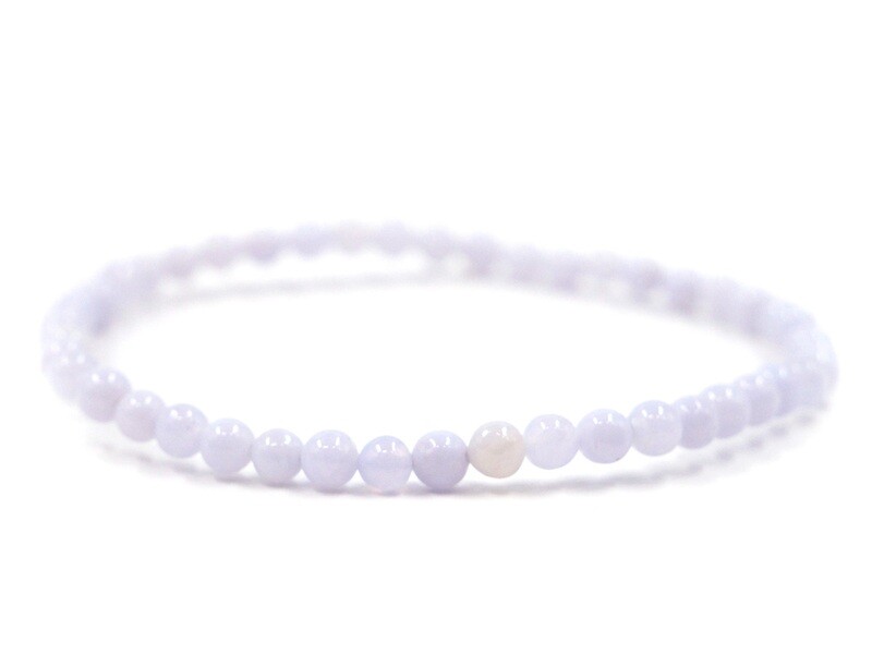 Banded Blue Chalcedony Bracelet - 4mm