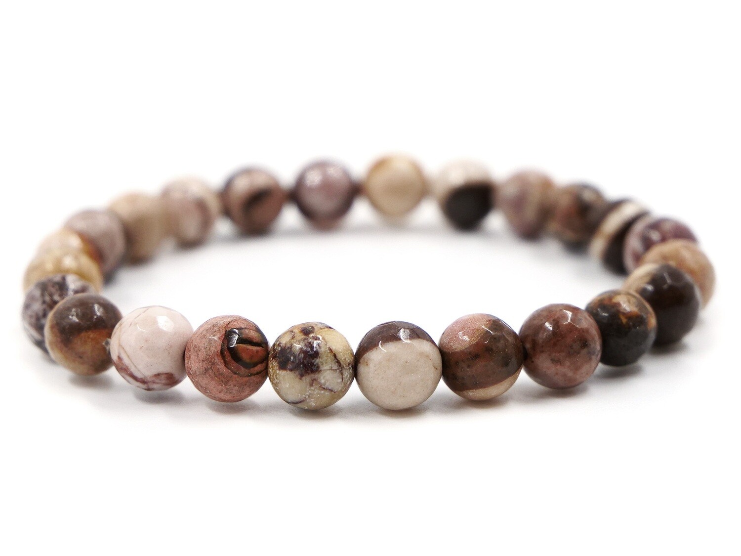Cappuccino Jasper Bracelet - 8mm faceted