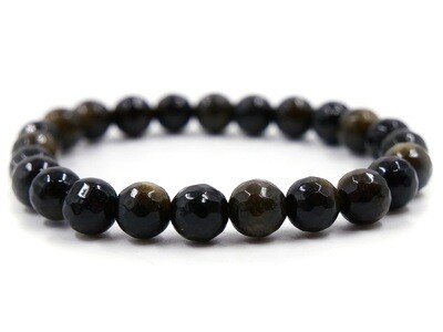 Golden Obsidian Bracelet - 8mm faceted
