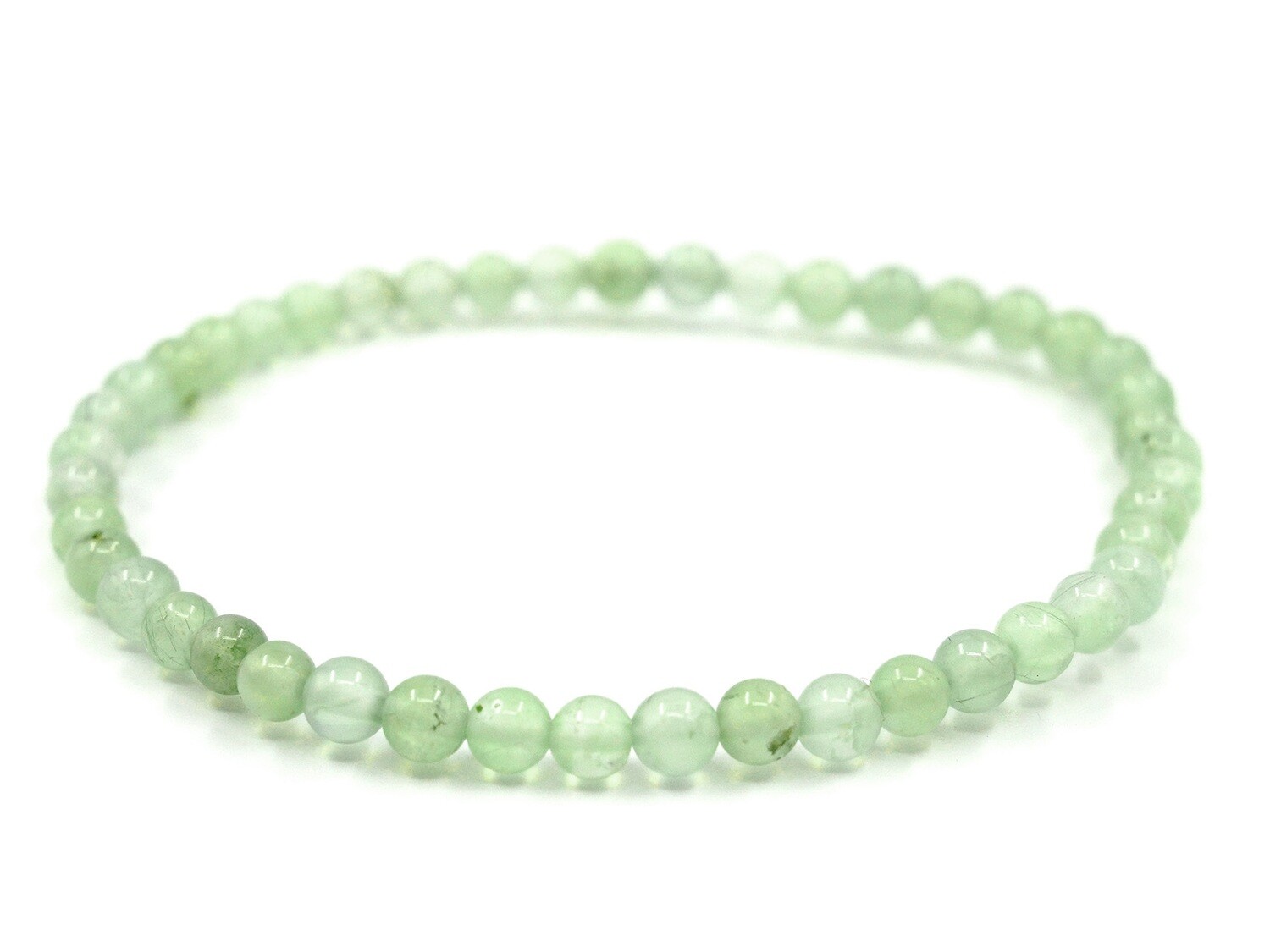 Bracelet en prehnite verte - 4mm