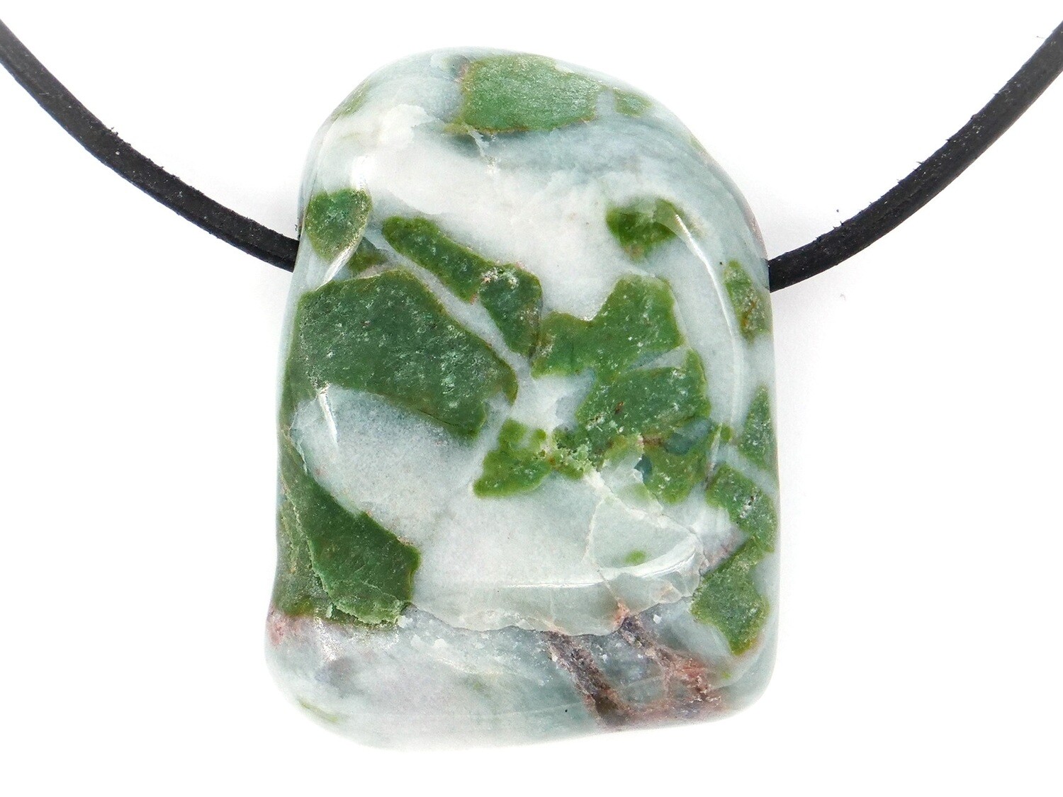 Swiss Smaragdite / Allalin Gabbro - Drilled stone pendant