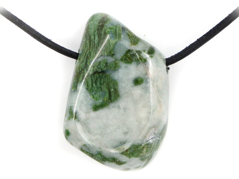 Swiss Smaragdite / Allalin Gabbro - Drilled stone pendant