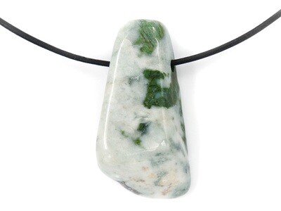 Swiss Smaragdite / Allalin Gabbro - Drilled stone pendant