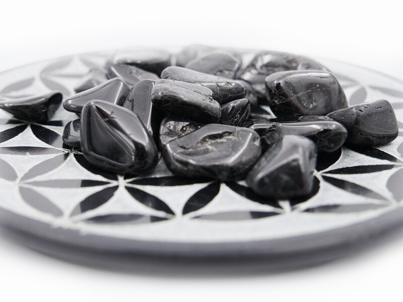 Black Tourmaline - Mini Tumbled Stone - 50 g