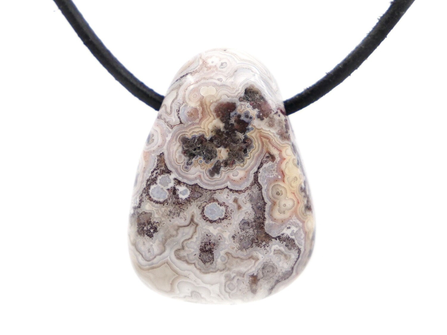 Crazy-Lace Agate - Drilled stone pendant