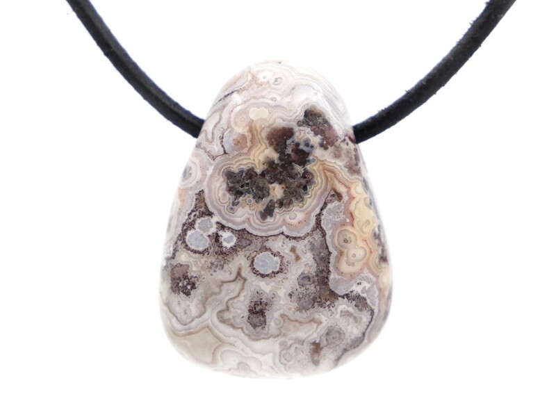 Crazy-Lace Agate - Drilled stone pendant