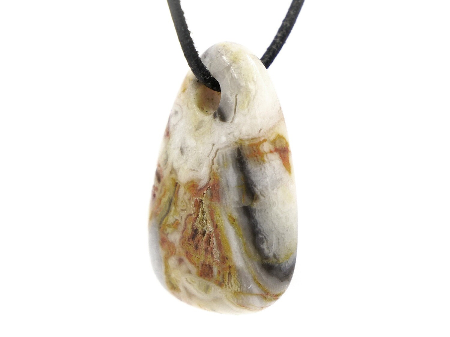 Crazy-Lace Agate - Drilled stone pendant