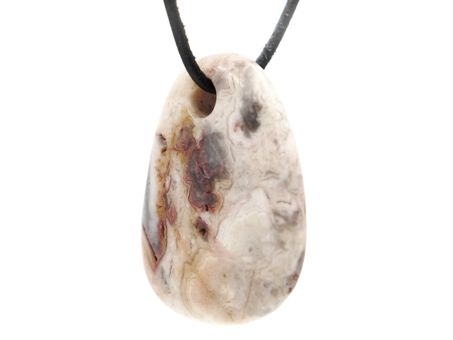 Crazy-Lace Agate - Drilled stone pendant
