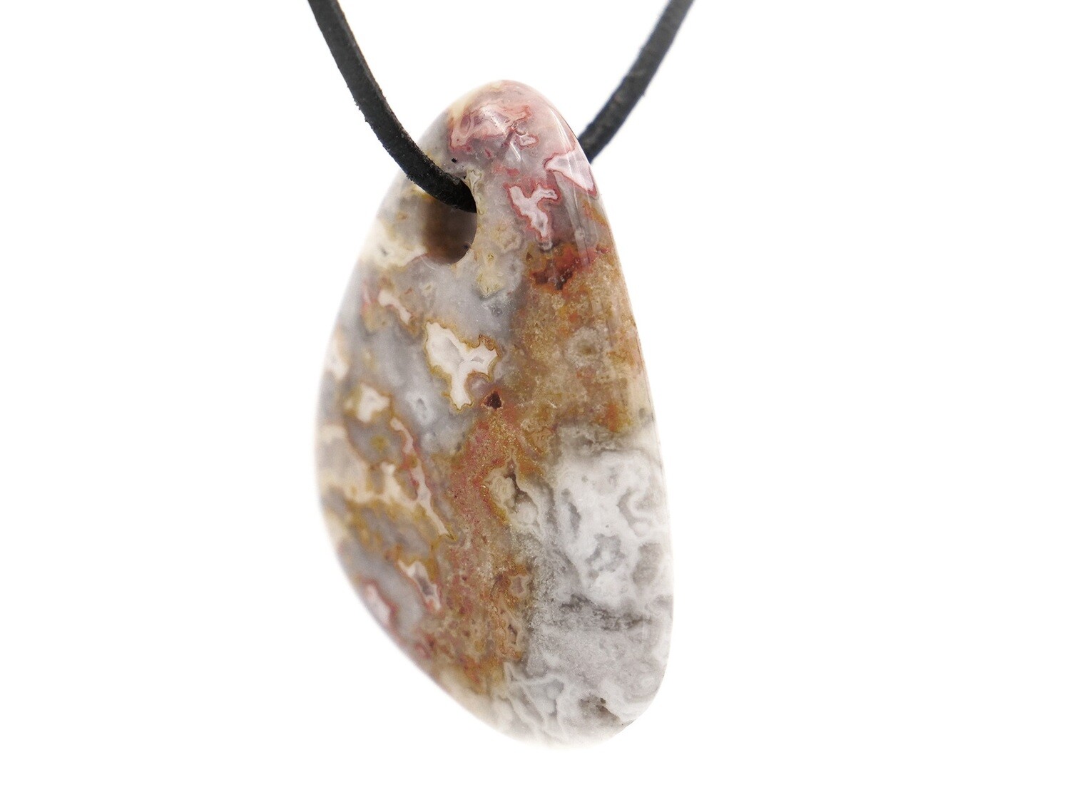 Crazy-Lace Agate - Drilled stone pendant