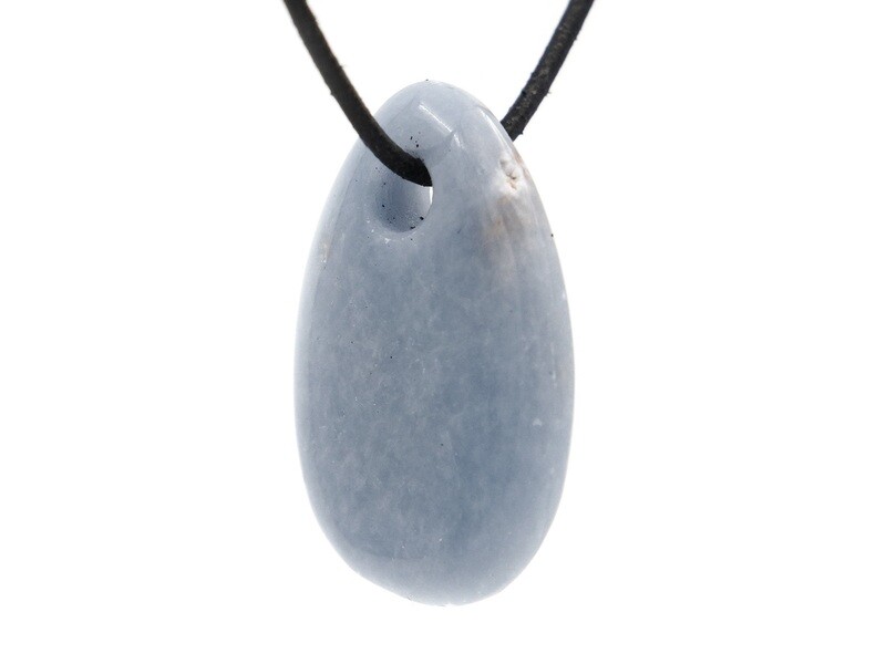 Angelite (Blue Anhydrite) - Drilled stone pendant