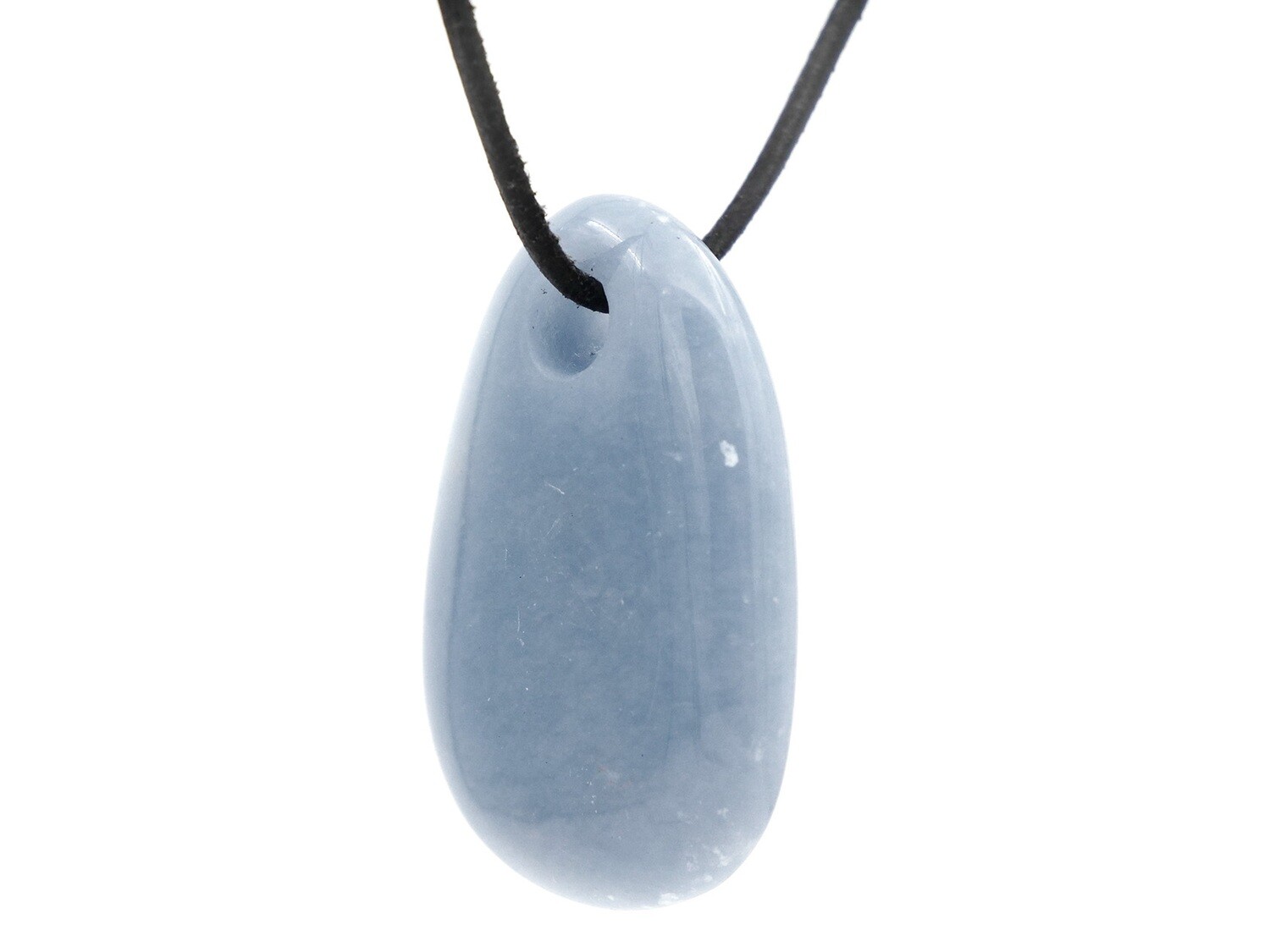 Angelite (Blue Anhydrite) - Drilled stone pendant