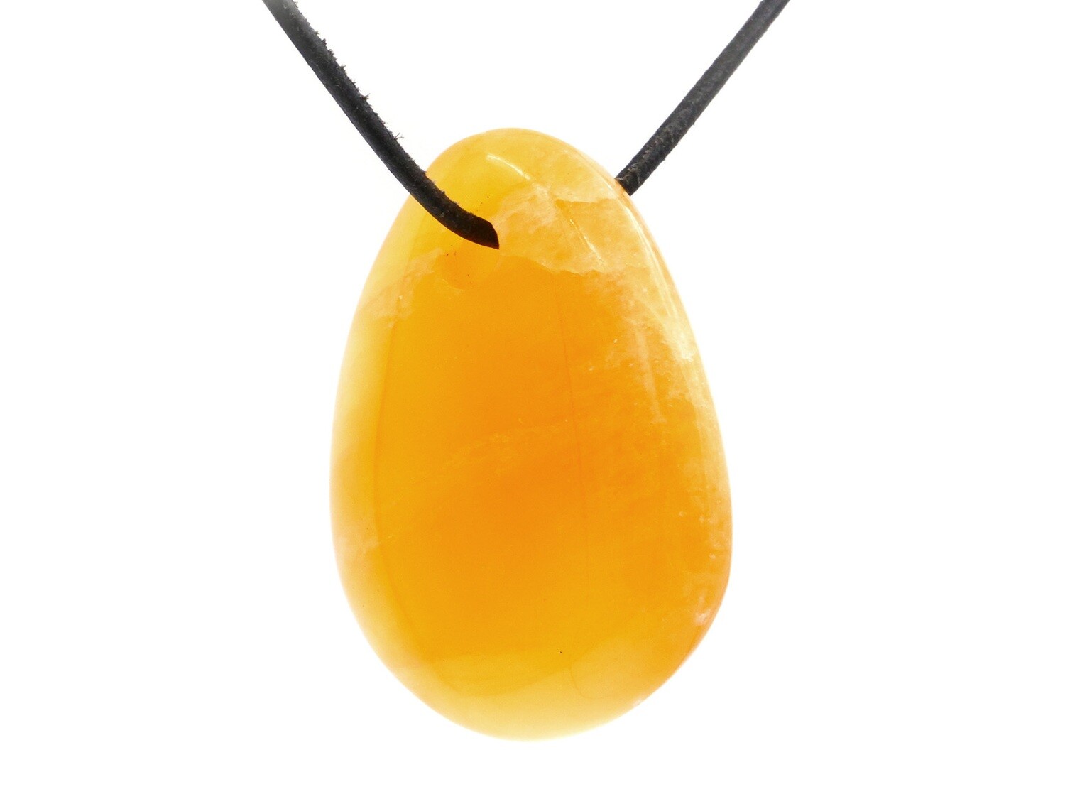 Orange Calcite - Drilled stone pendant