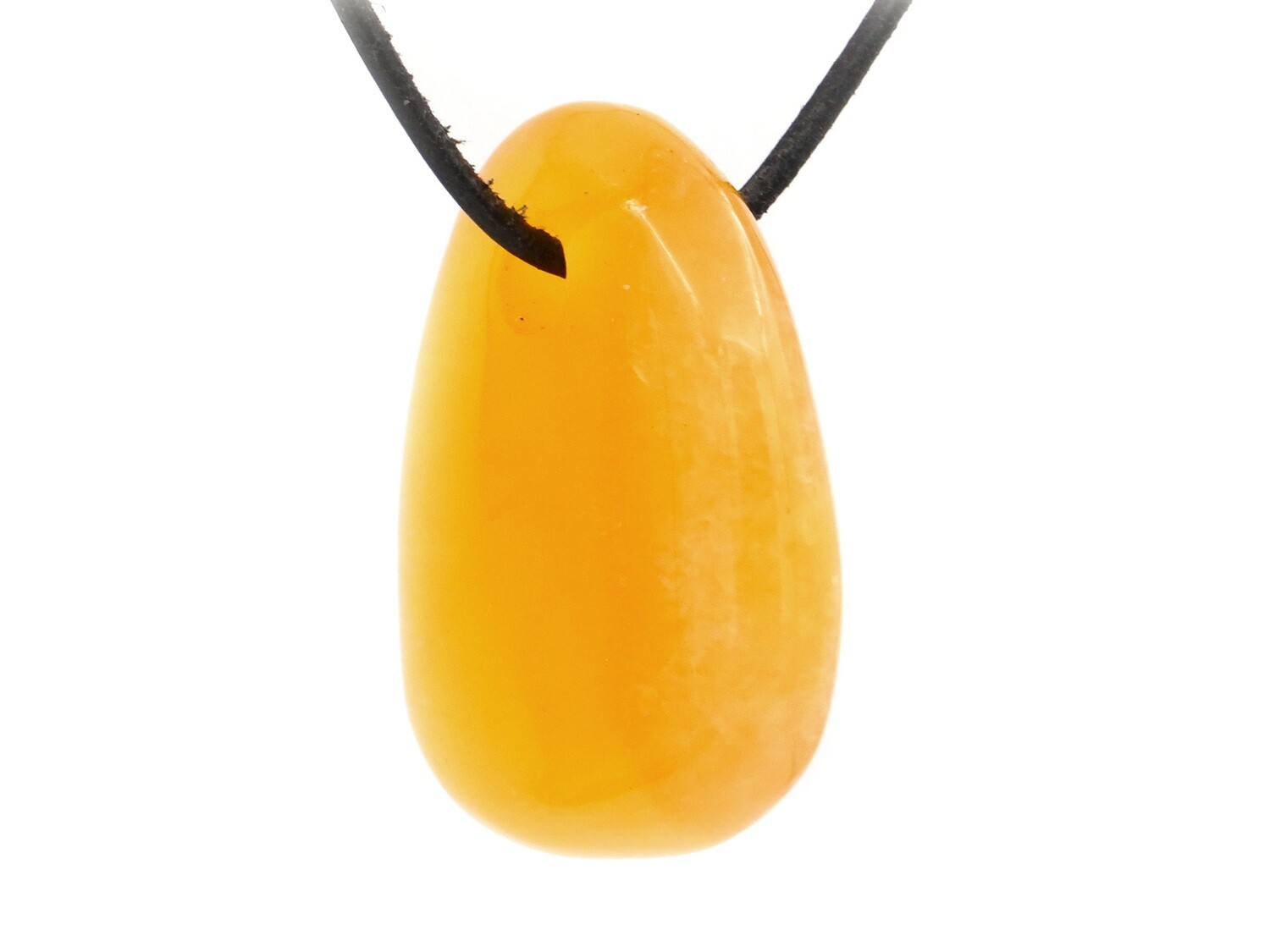 Orange Calcite - Drilled stone pendant