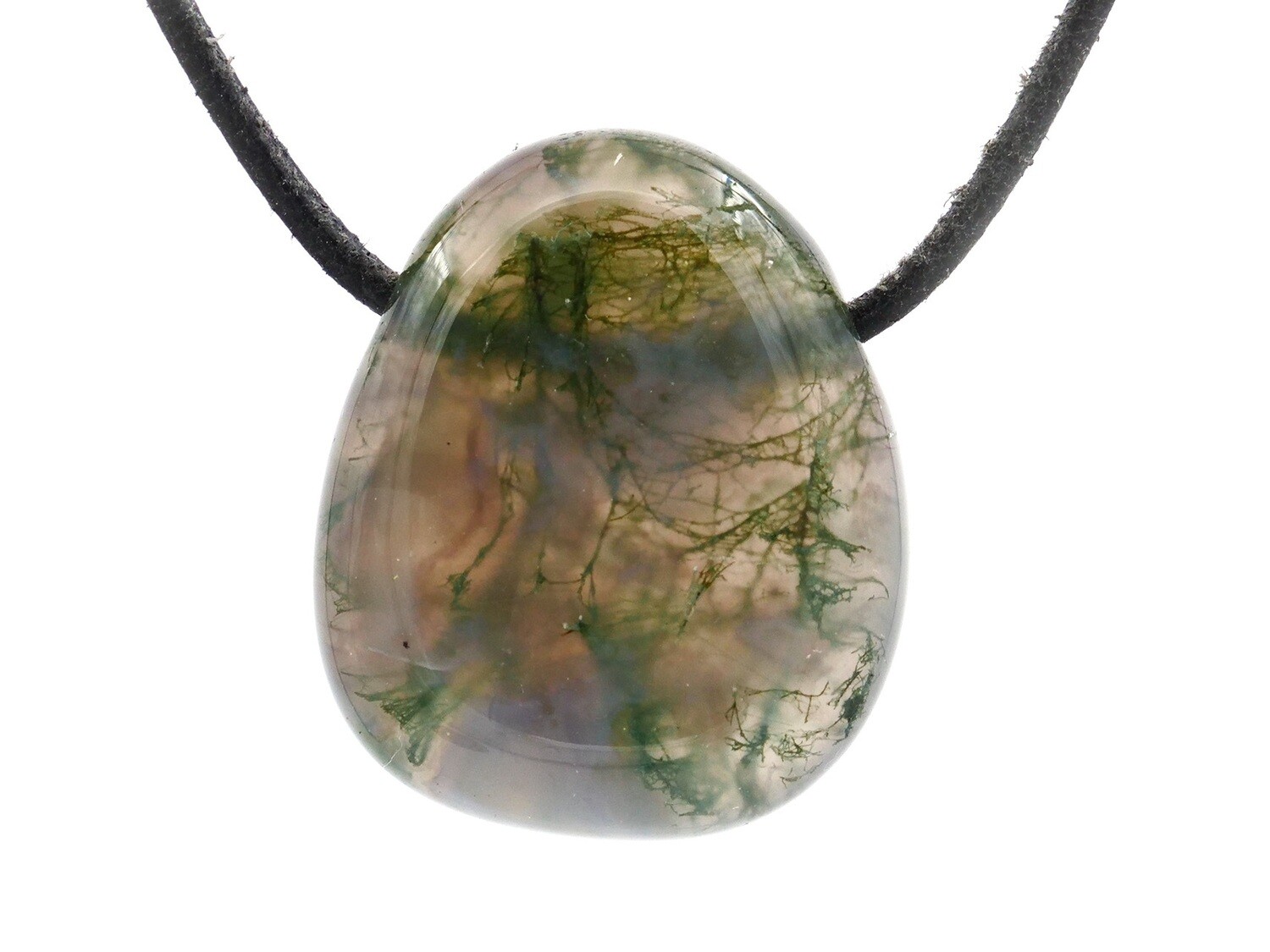 Moss Agate - Drilled stone pendant