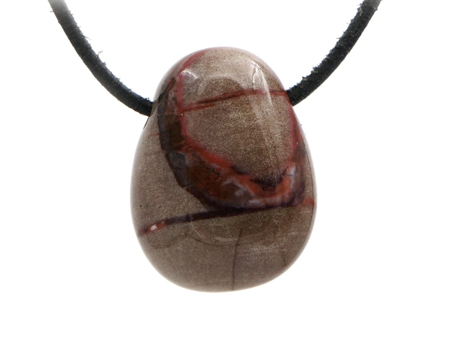 Petrified wood (fossil) - Drilled stone pendant