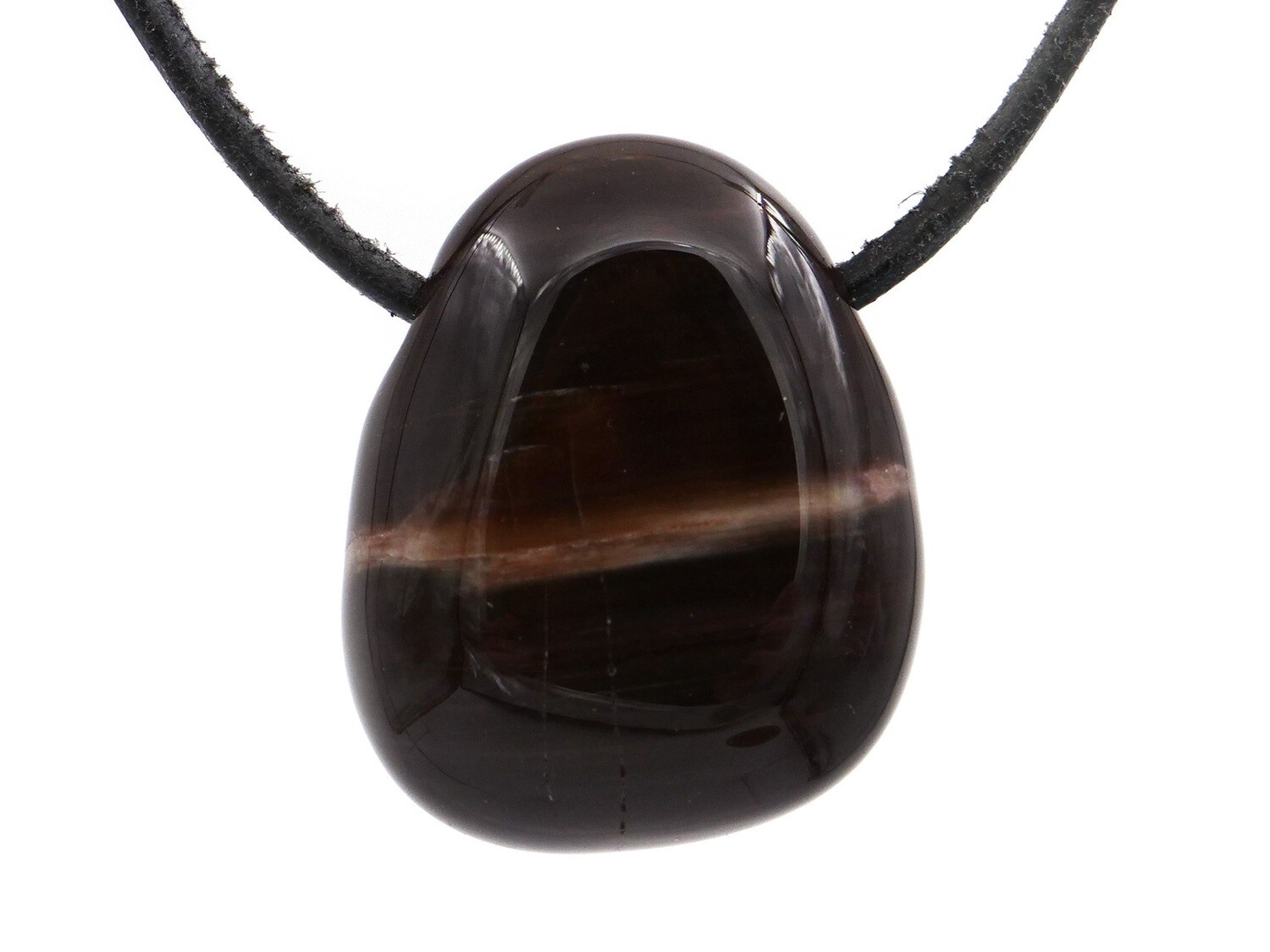 Petrified wood (fossil) - Drilled stone pendant