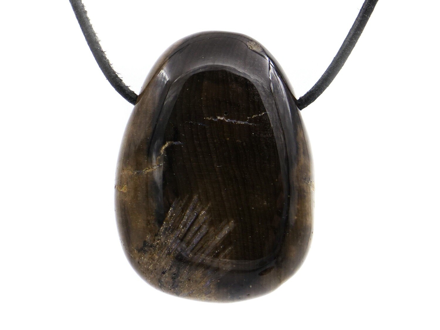 Petrified wood (fossil) - Drilled stone pendant