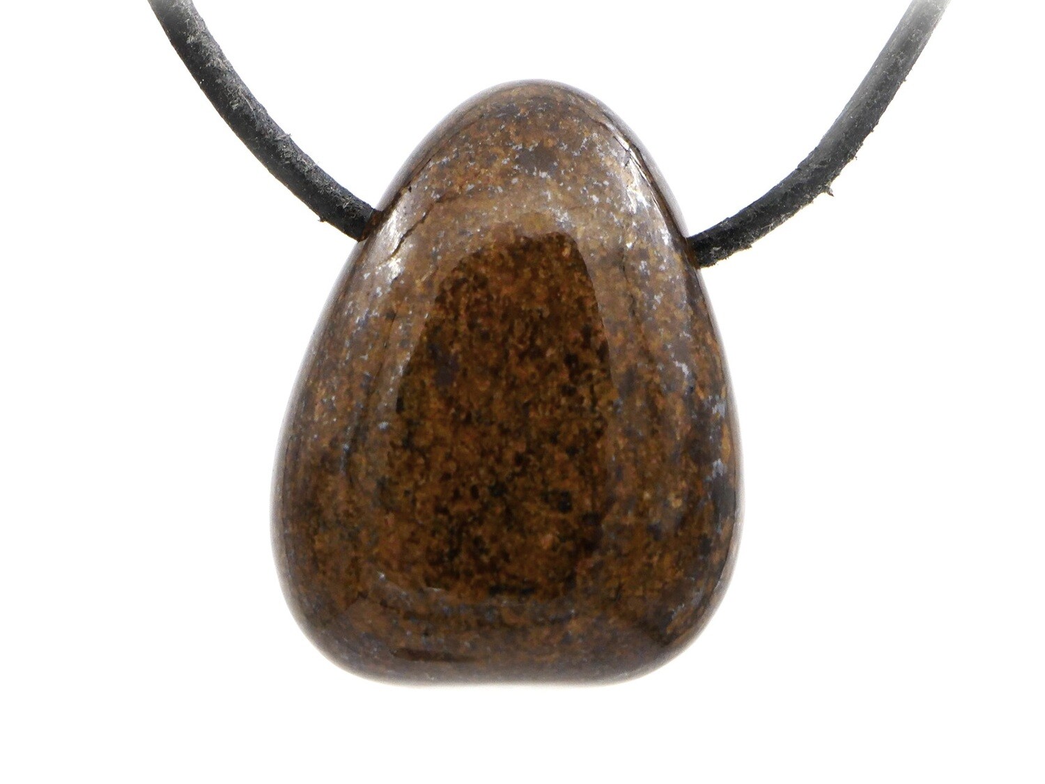 Bronzite - Drilled stone pendant