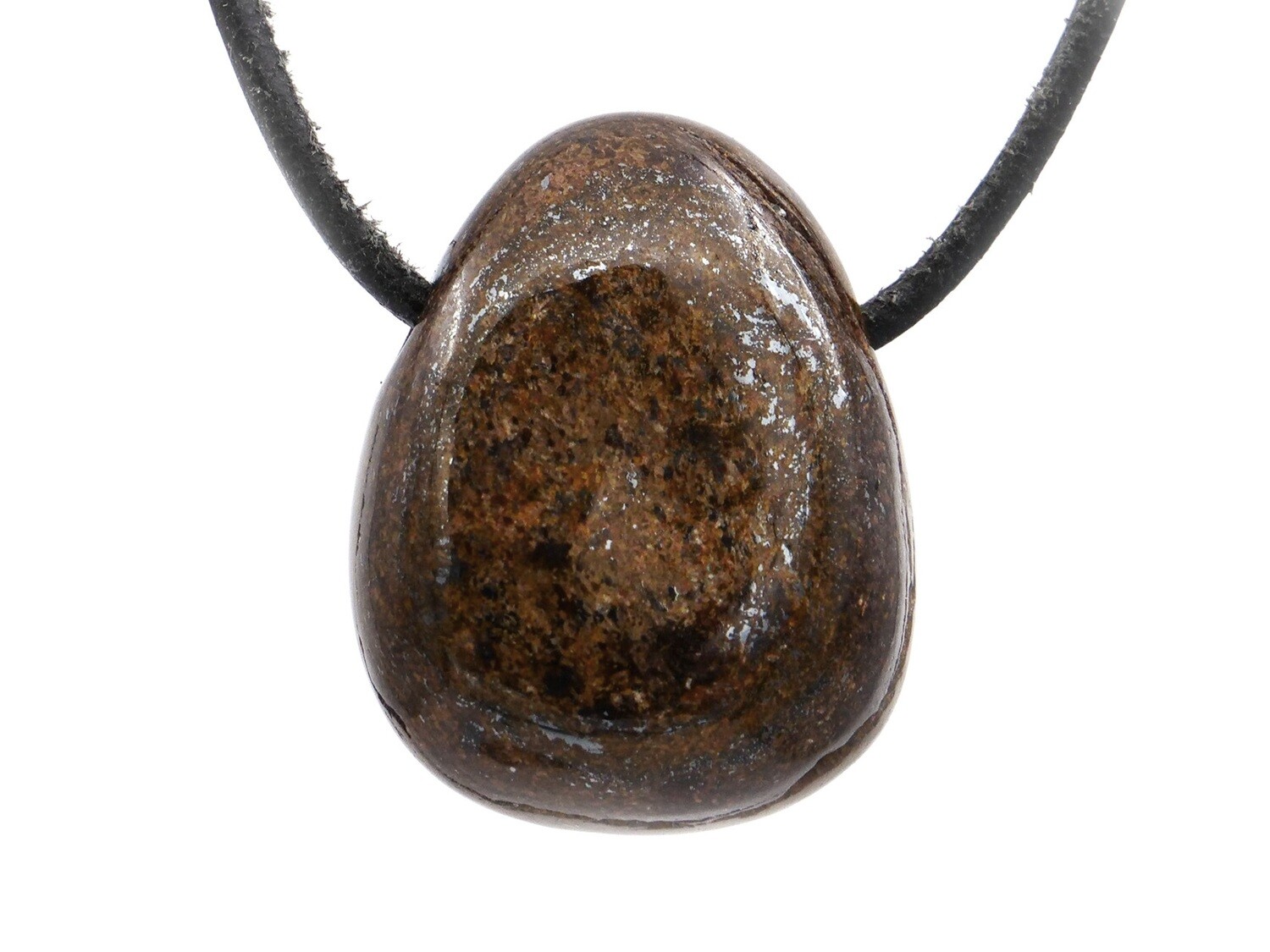 Bronzite - Drilled stone pendant