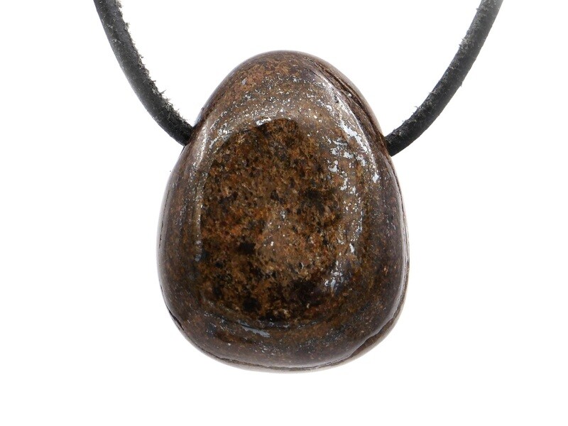 Bronzite - Drilled stone pendant