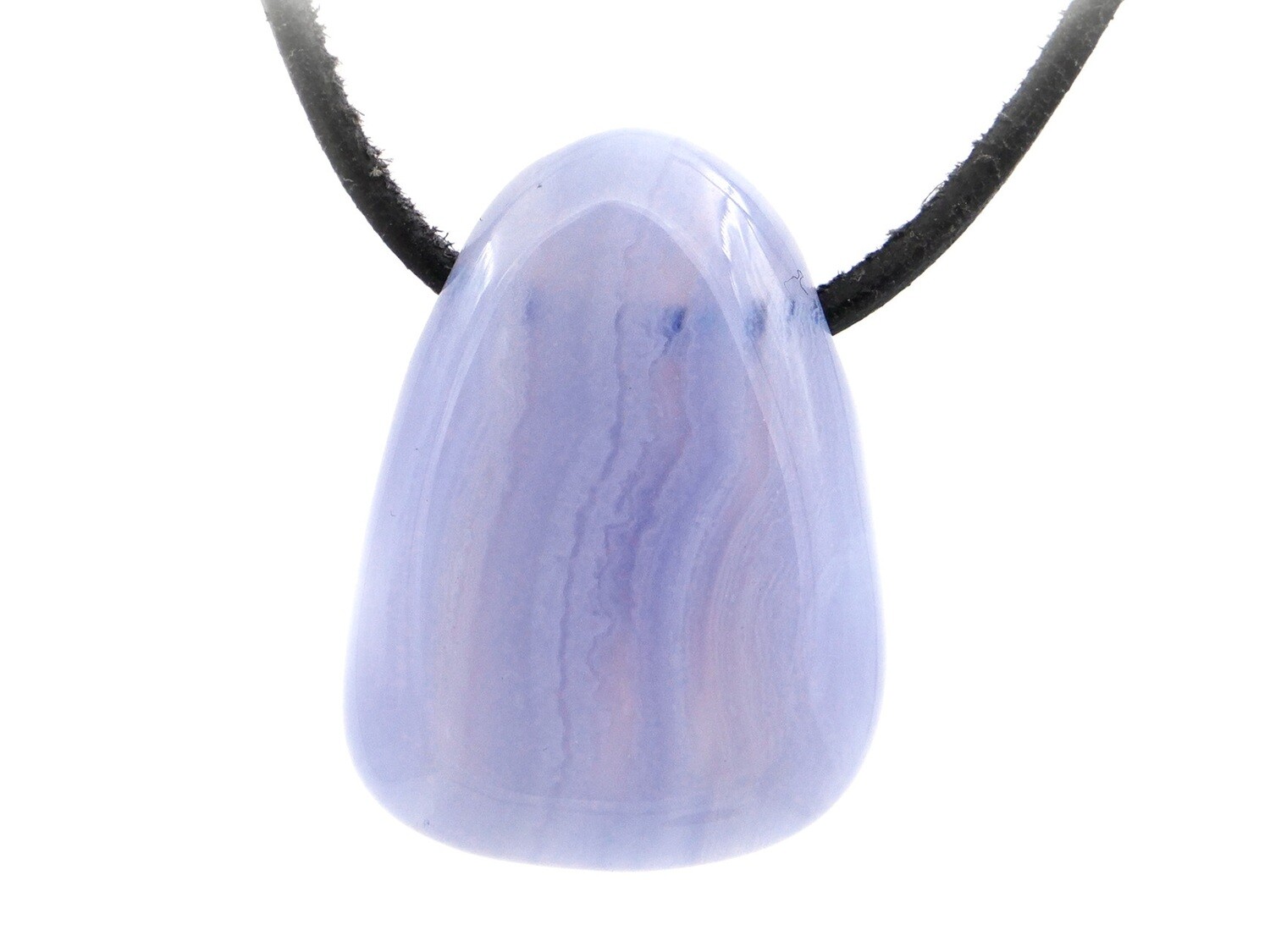 Banded Blue Chalcedony - Drilled stone pendant
