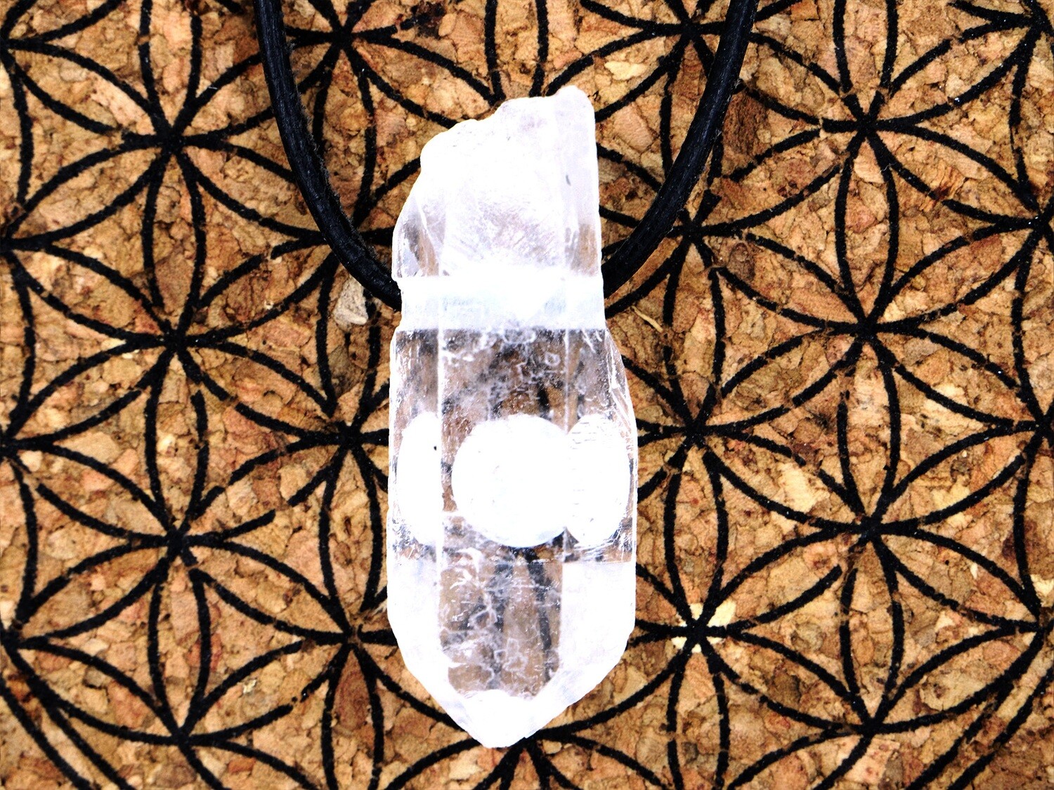 Rock crystal point (quartz) - Drilled stone pendant
