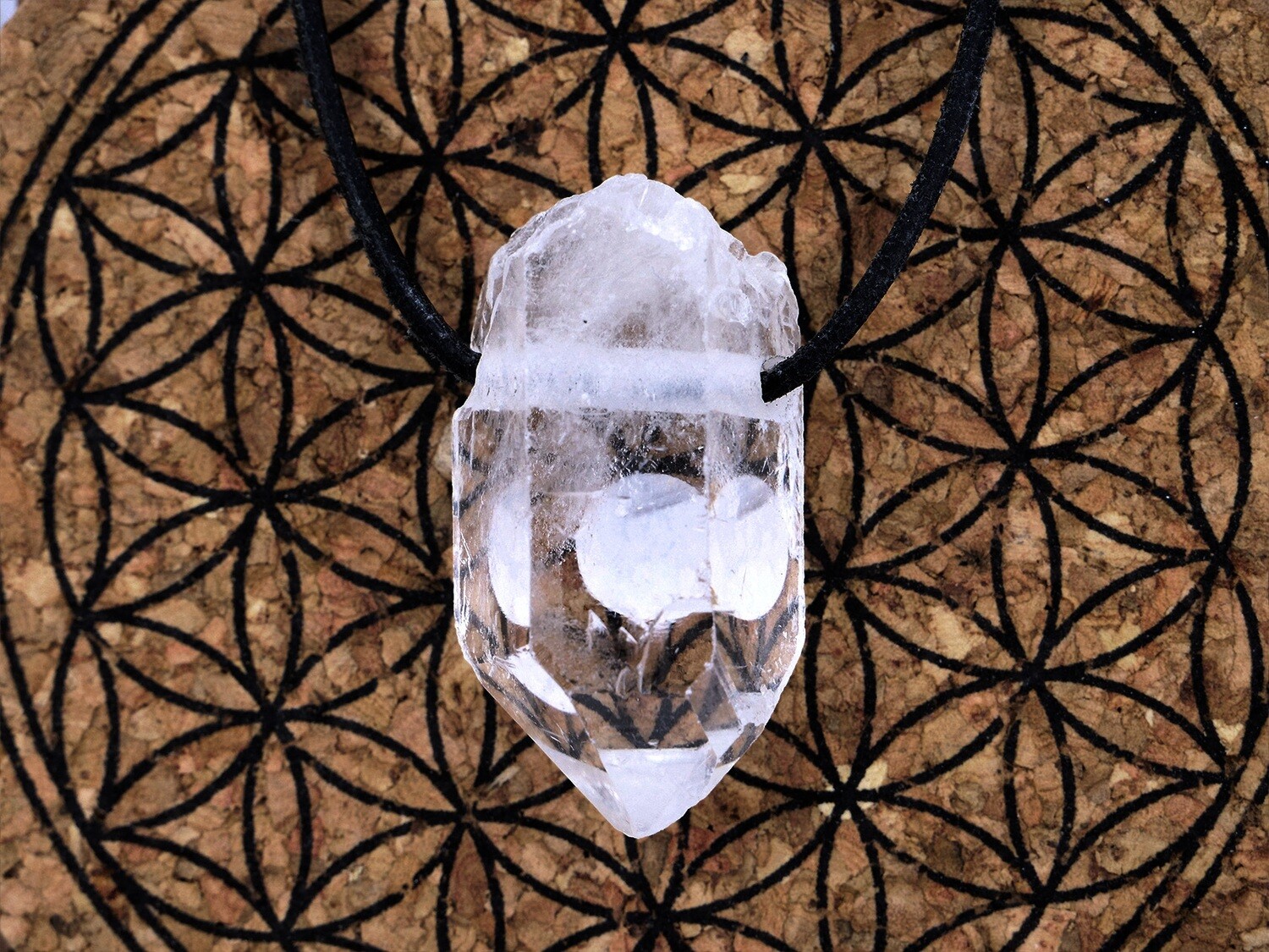 Rock crystal point (quartz) - Drilled stone pendant