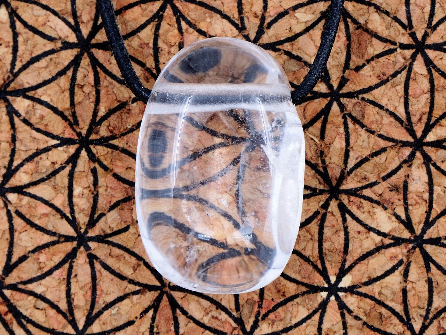Rock crystal (quartz) - Drilled stone pendant