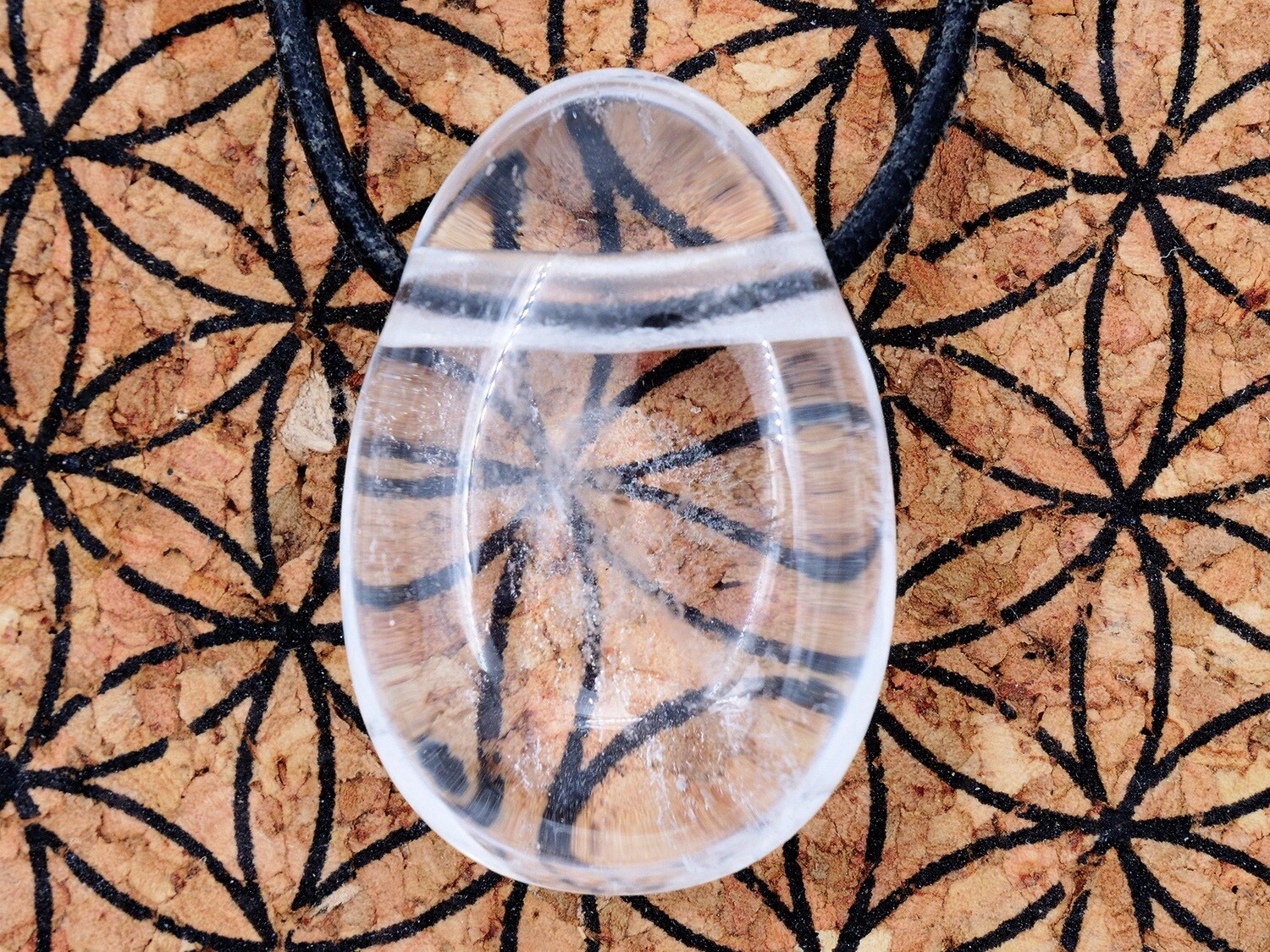 Rock crystal (quartz) - Drilled stone pendant