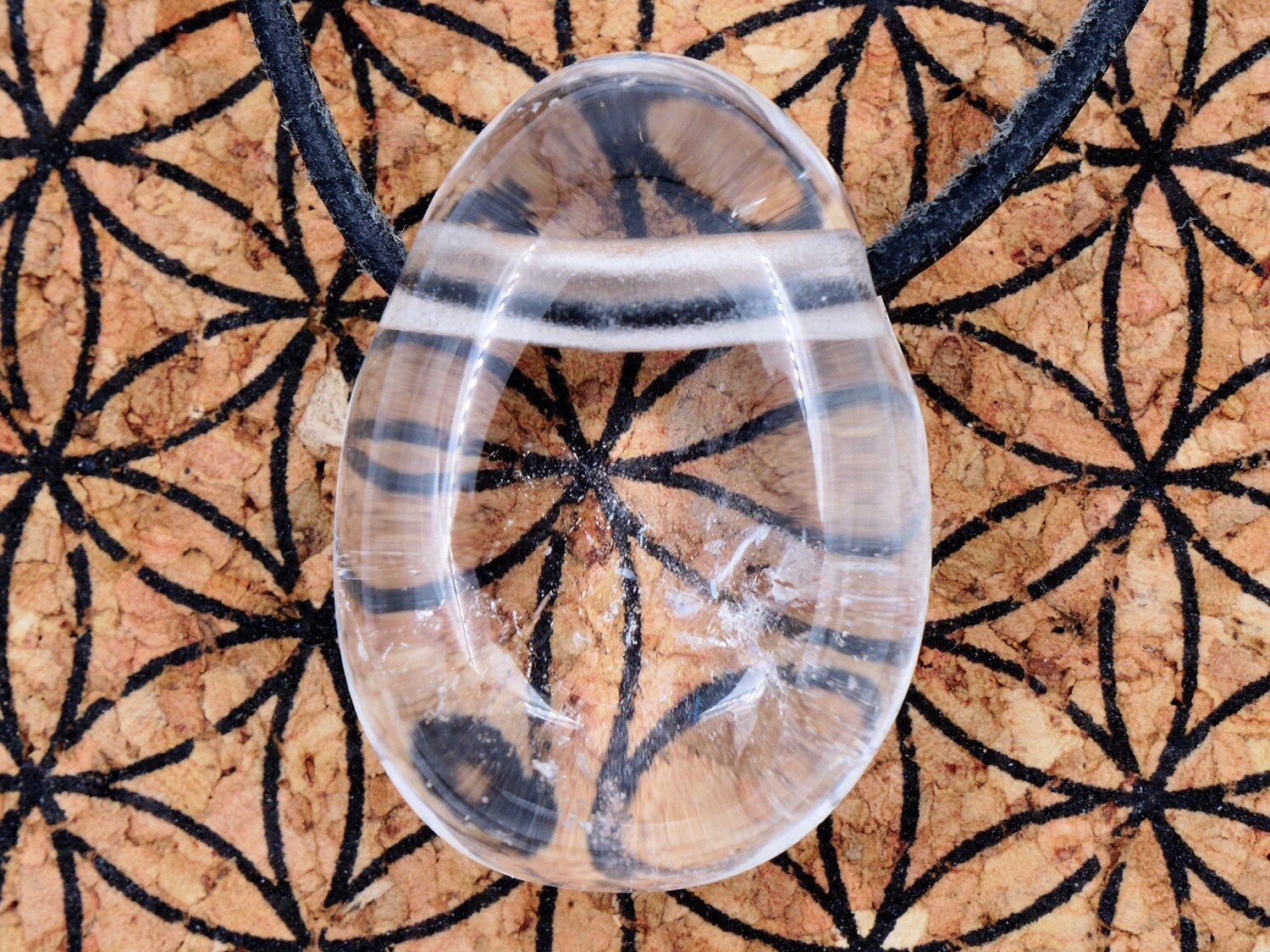 Rock crystal (quartz) - Drilled stone pendant
