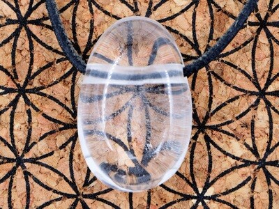 Rock crystal (quartz) - Drilled stone pendant
