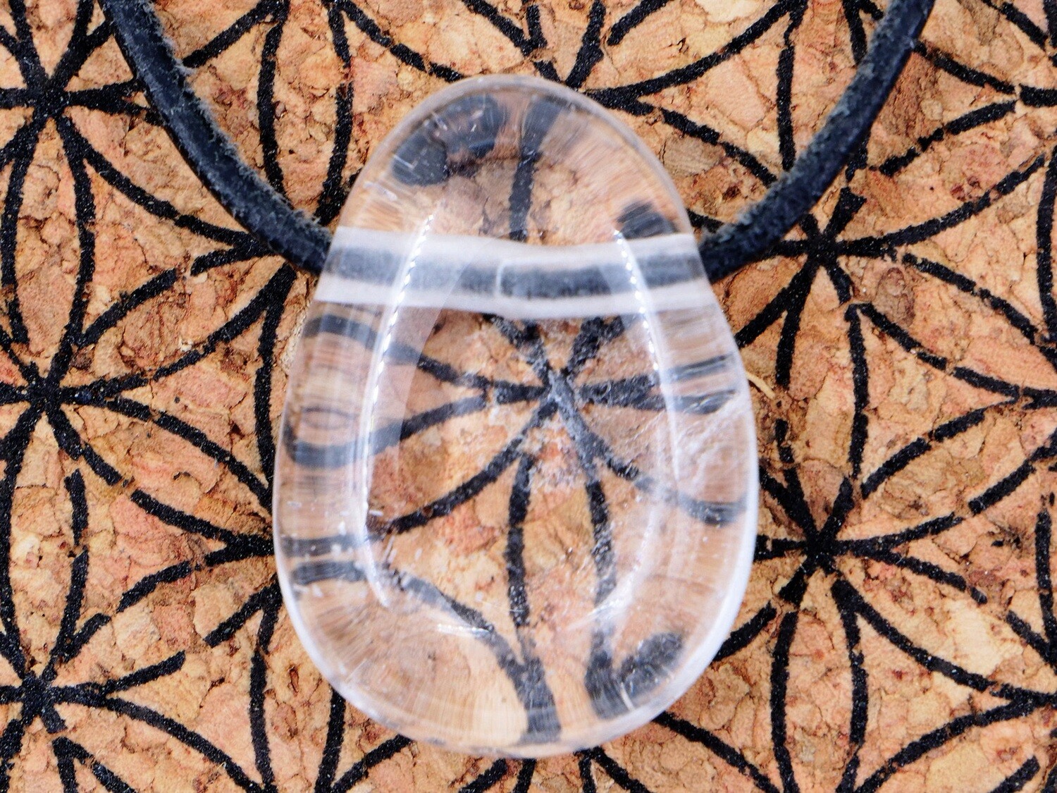 Rock crystal (quartz) - Drilled stone pendant