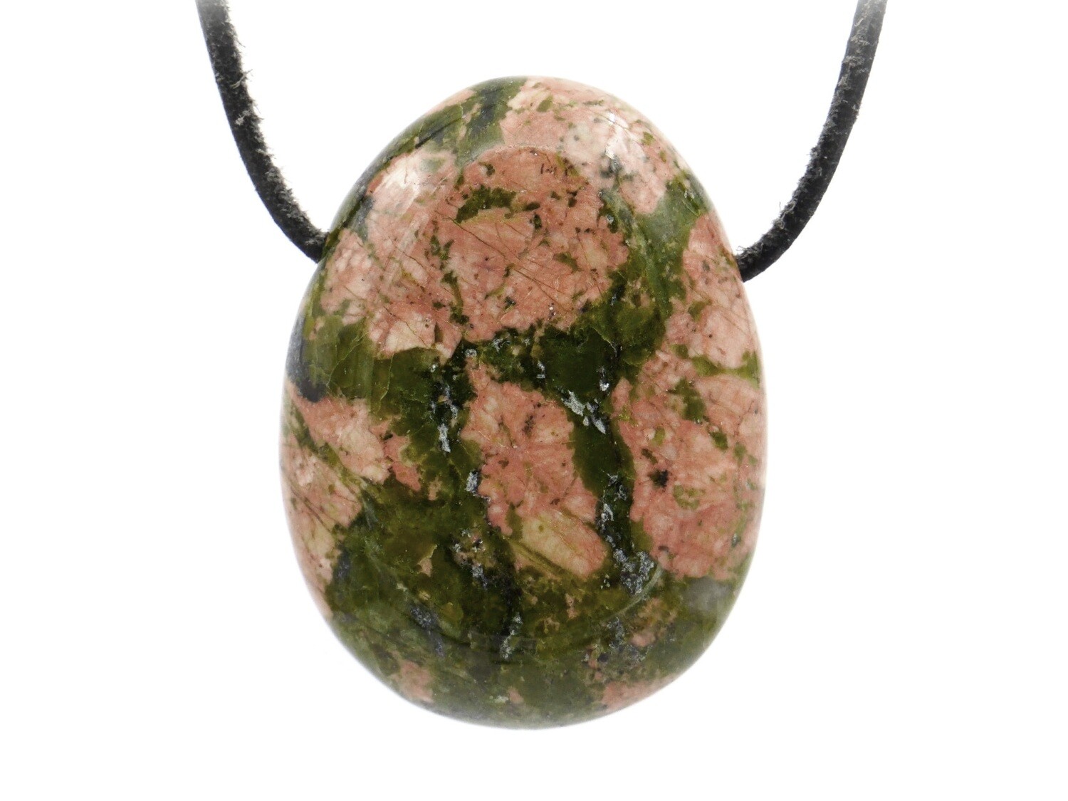 Unakite Epidote - Drilled stone pendant