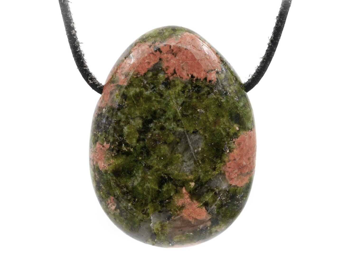 Unakite Epidote - Drilled stone pendant