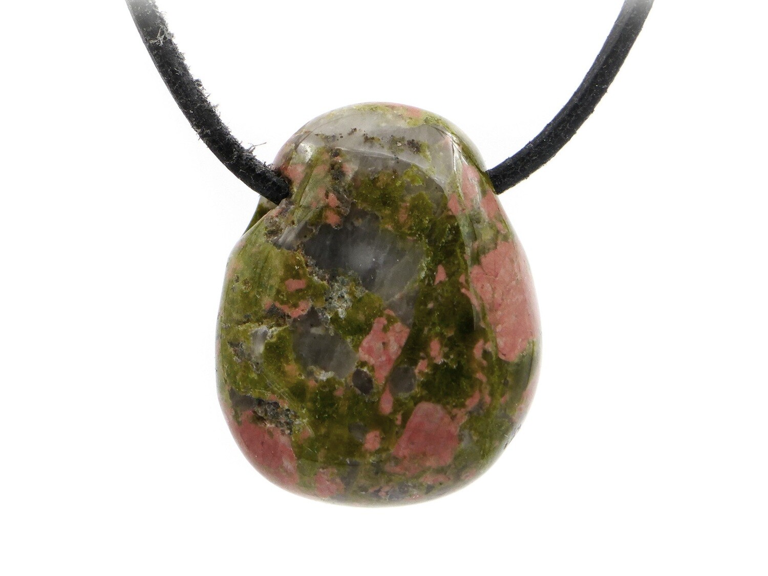 Unakite Epidote - Drilled stone pendant