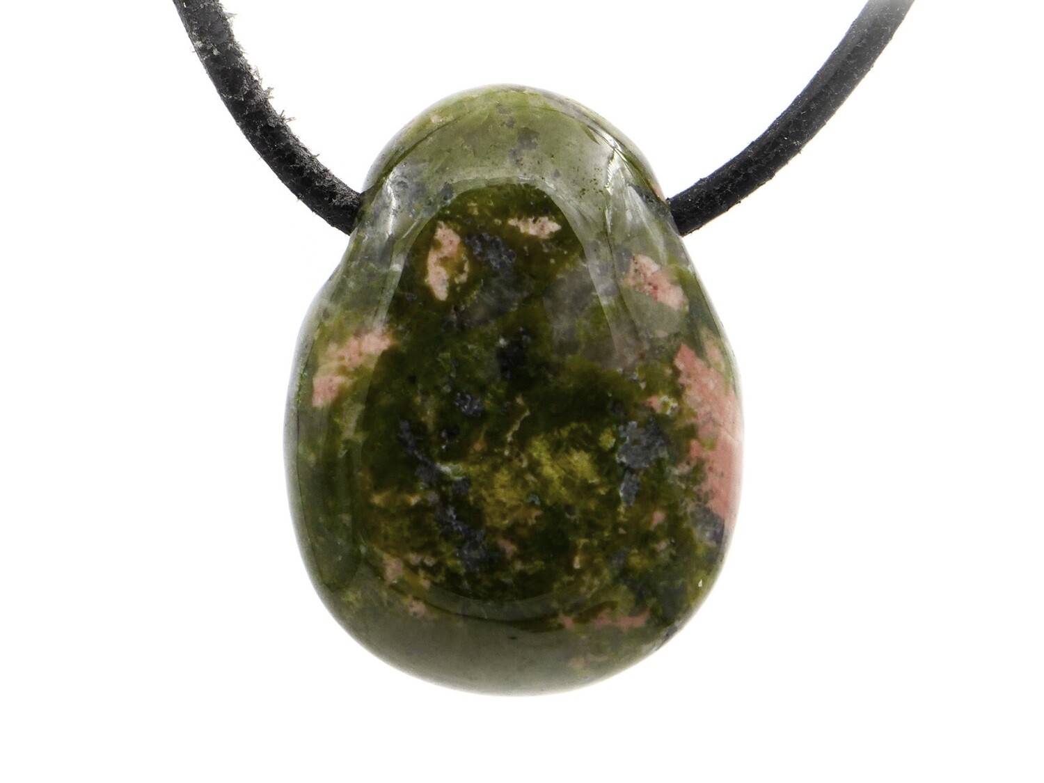 Unakite Epidote - Drilled stone pendant