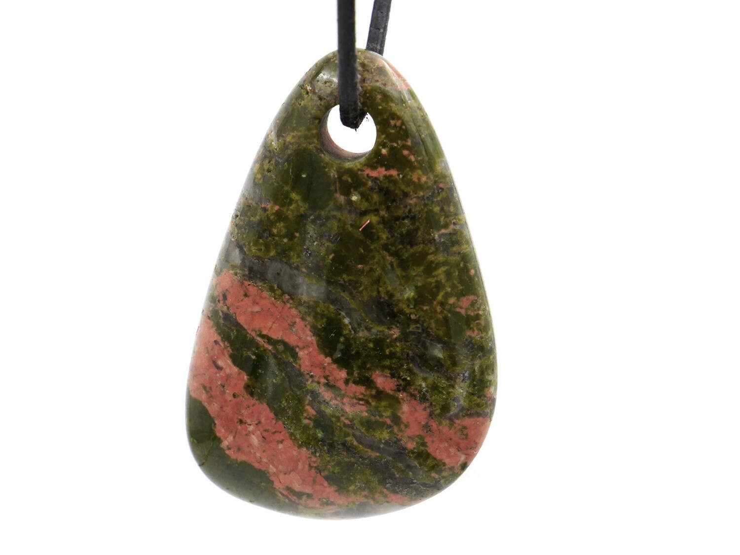 Épidote unakite - Pendentif pierre percée