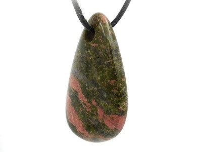 Unakite Epidote - Drilled stone pendant