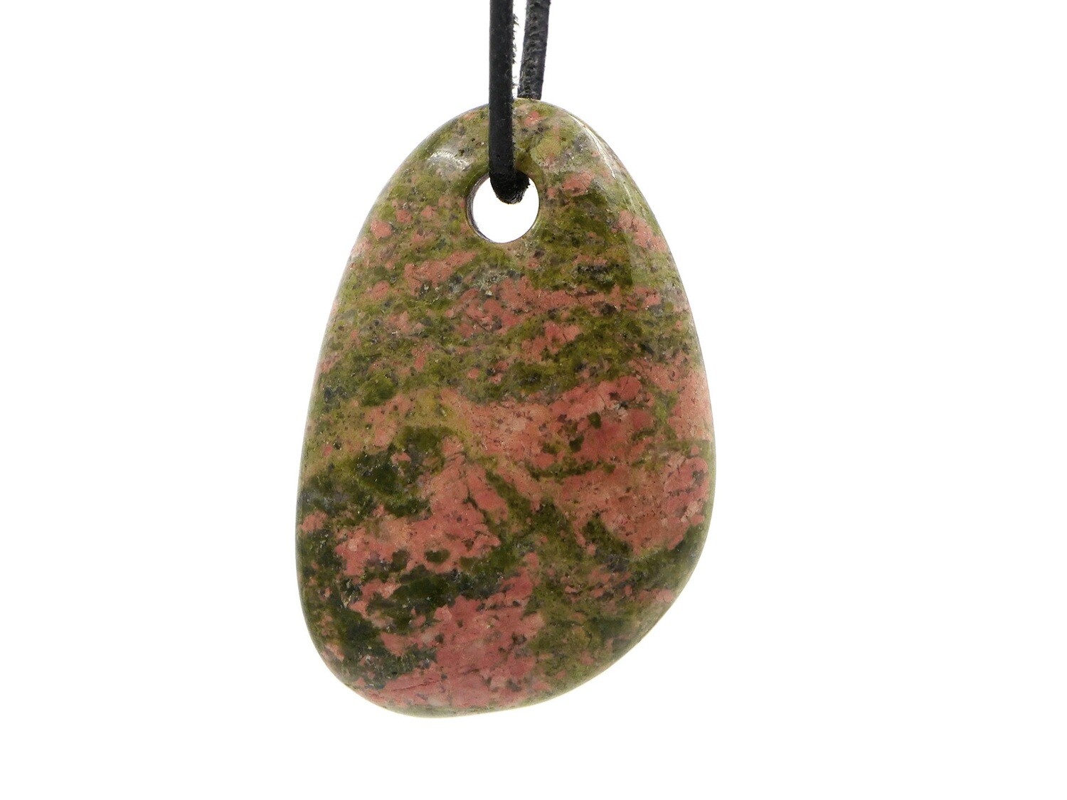 Unakite Epidote - Drilled stone pendant