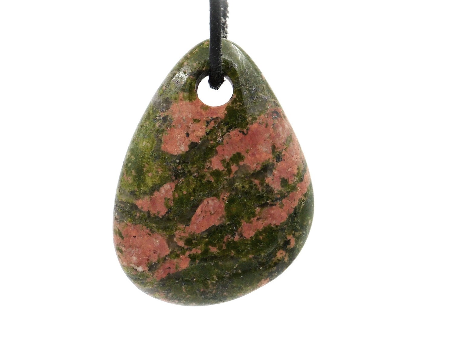Unakite Epidote - Drilled stone pendant