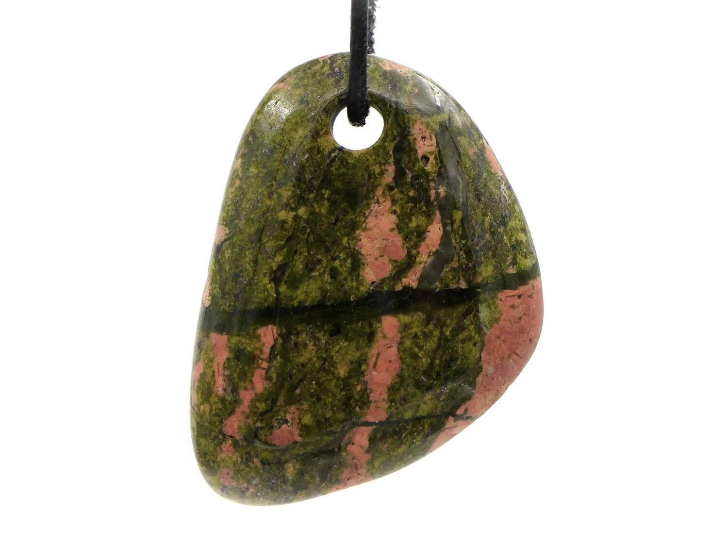 Unakite Epidote - Drilled stone pendant