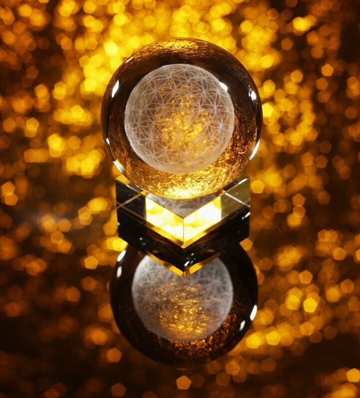 Flower of life sphere crystal 6x6cm