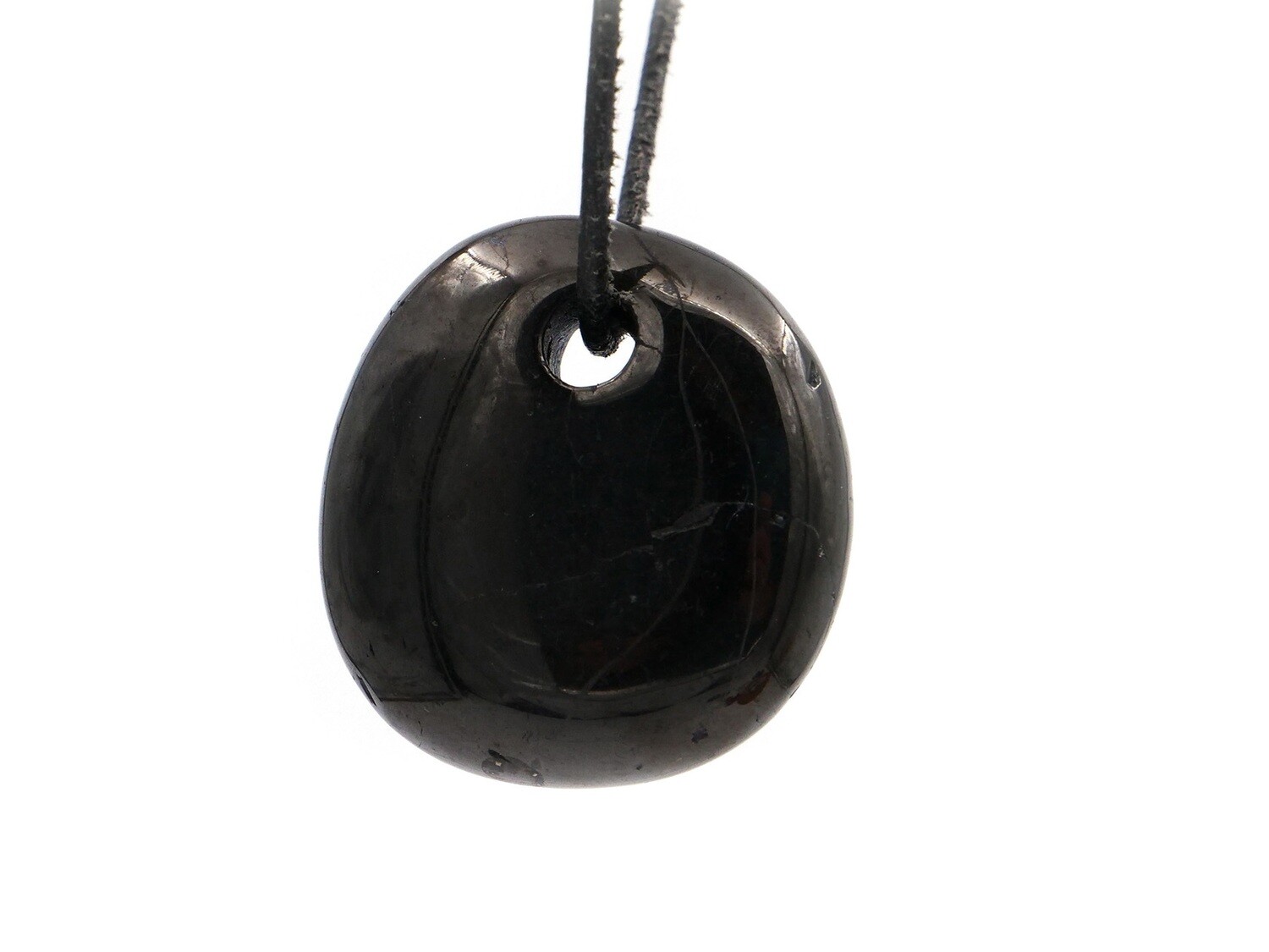 Jet - Drilled stone pendant