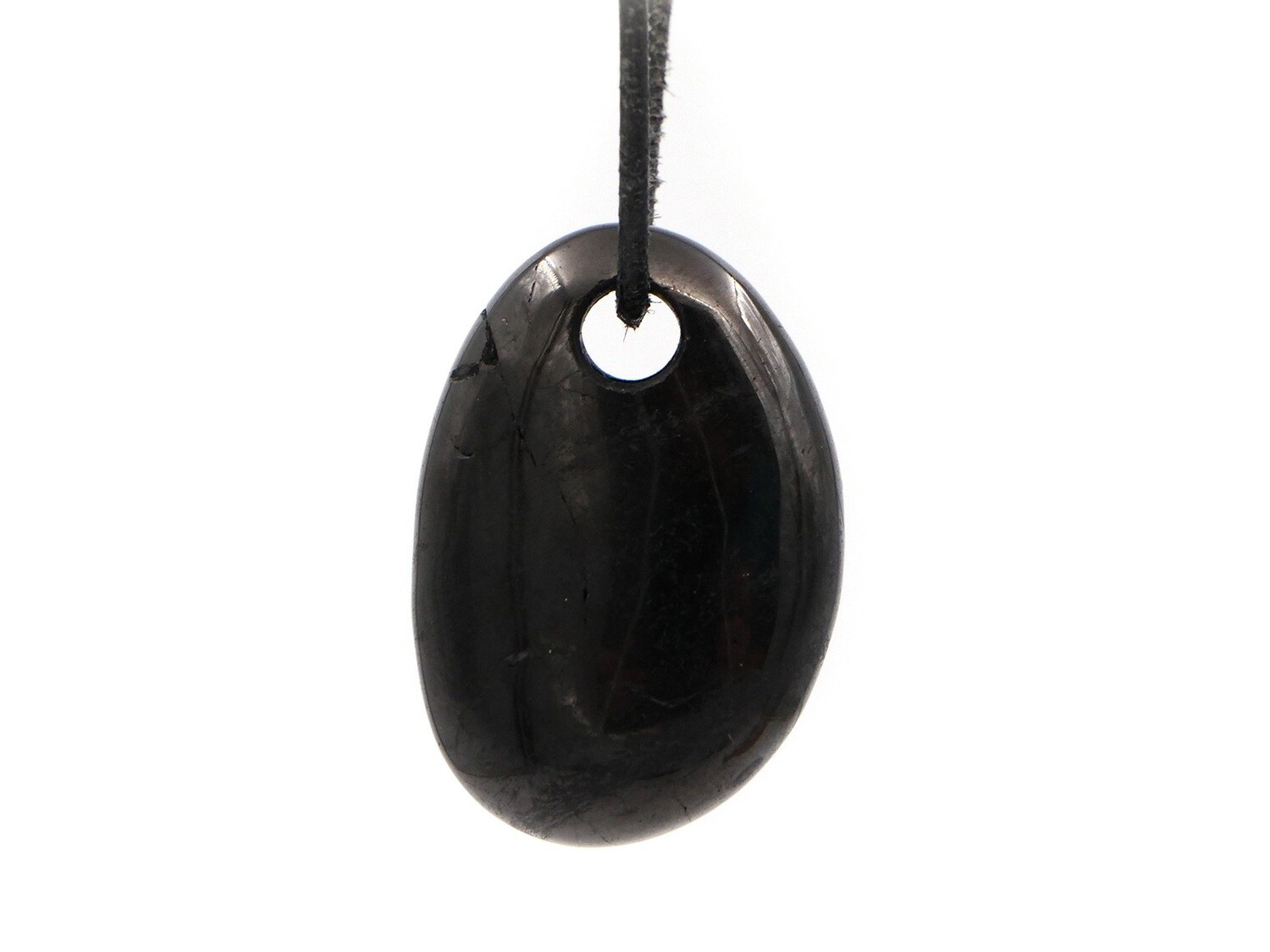 Jet - Drilled stone pendant