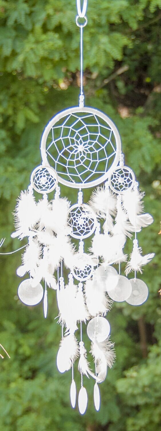White Dream Catcher with capiz shell